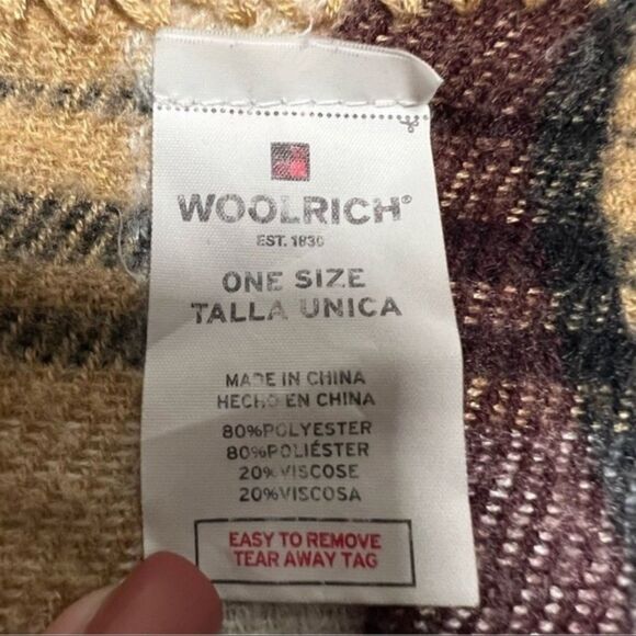 Woolrich Plaid Shawl One Size - Picture 3 of 3